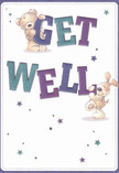 This delightfully cheerful get well card radiates both playful optimism and heartfelt reassurance, echoing the vibrant spirit of Crayford. Two adorable characters-a plush teddy bear and a sprightly puppy-appear to spring from the surface, their soft, expressive features tenderly cradling the bold, colourful letters of 'Get Well.' The indigo and teal shades of the text stand out brightly against a creamy white canvas, offering a gentle visual lift akin to sunlight flooding a Crayford kitchen. Scattered across the design, stars in shades of blue and purple twinkle playfully, infusing the card with an air of magic and possibility. The bear's fur and the puppy's ears are drawn with such inviting softness that one can almost sense a comforting hug. More than just a card, this piece feels like a small, thoughtful celebration-perfect for sending sweet and supportive wishes, much like a same-day flower delivery to a loved one in need.